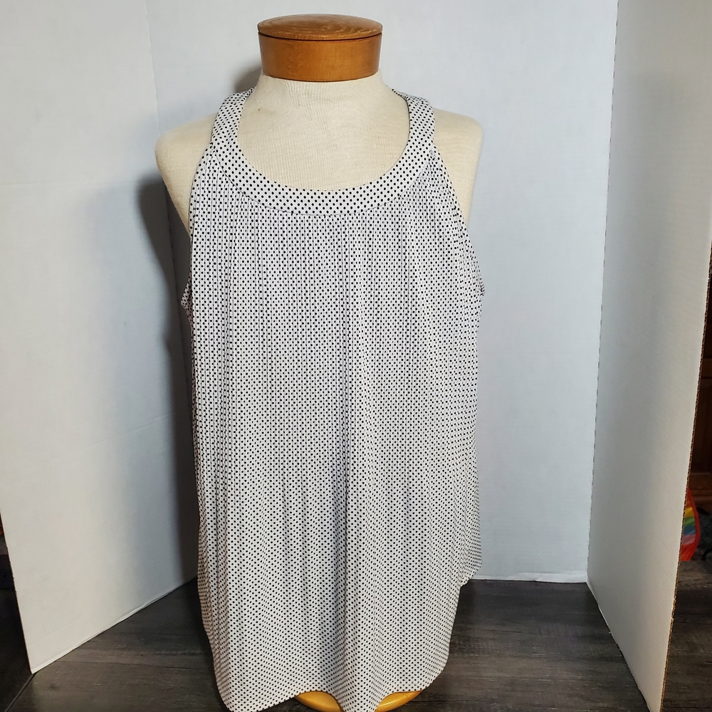Adrianna Papell Black and White Polka Dot Blouse